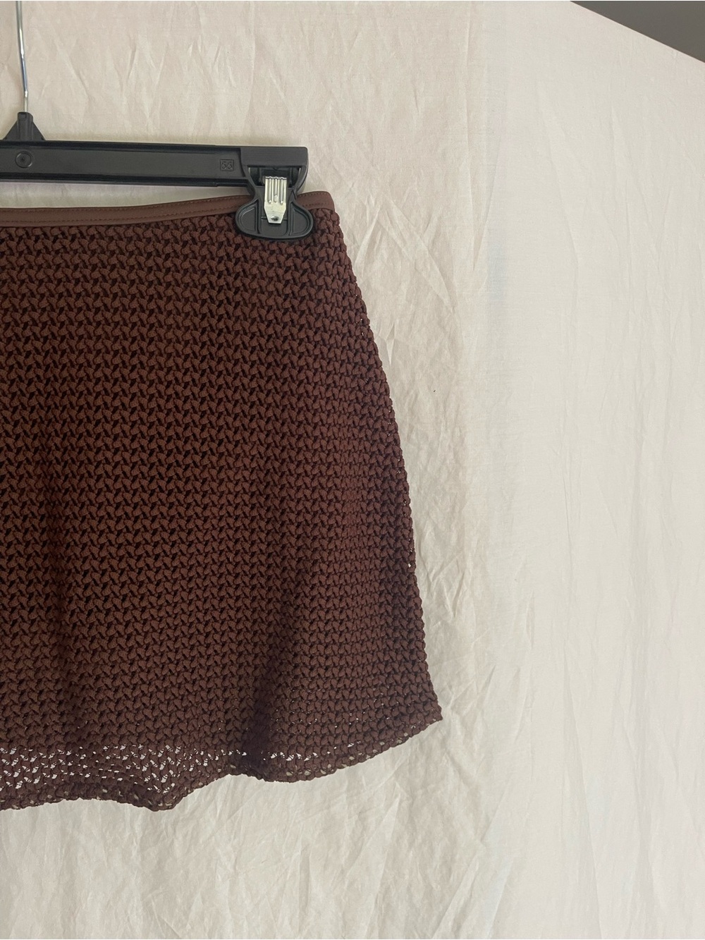 Victoria's Secret Crochet Mini-Skirt Espresso Built-in Swim Bottoms Size S - Picture 6 of 11